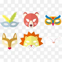 矢量动物面具-空若网 矢量动物面具-空若网