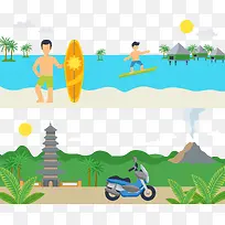 矢量夏日背景素材-空若网 矢量夏日背景素材-空若网