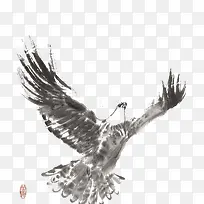 鹰水墨画素材-空若网 鹰水墨画素材-空若网