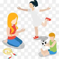 爱运动的一家人矢量-空若网 爱运动的一家人矢量-空若网