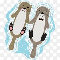 手绘动物浪漫情人节装饰贴纸-空若网 手绘动物浪漫情人节装饰贴纸-空若网