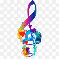 彩色音符素材水墨-空若网 彩色音符素材水墨-空若网