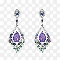 紫色大宝石耳坠-空若网 紫色大宝石耳坠-空若网