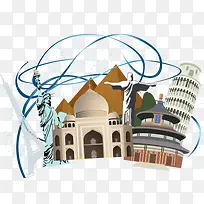 美国名胜矢量素材-空若网 美国名胜矢量素材-空若网