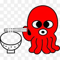 卡通章鱼面面馆标志-空若网 卡通章鱼面面馆标志-空若网