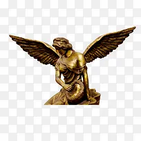 金黄色雕刻翅膀女神-空若网 金黄色雕刻翅膀女神-空若网