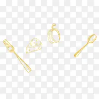 卡通黄色素描餐具食材装饰图案-空若网 卡通黄色素描餐具食材装饰图案-空若网