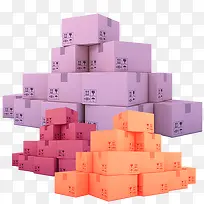 实物多彩纸箱子-空若网 实物多彩纸箱子-空若网