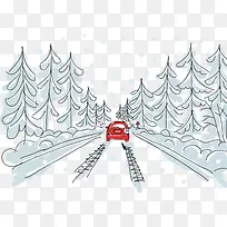 文艺卡通小清新插画广告设计火车-空若网 文艺卡通小清新插画广告设计火车-空若网