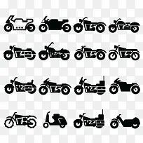 卡通手绘摩托车剪影设计-空若网 卡通手绘摩托车剪影设计-空若网