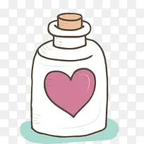 手绘粉红爱心瓶子-空若网 手绘粉红爱心瓶子-空若网