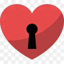红色爱心钥匙孔-空若网 红色爱心钥匙孔-空若网