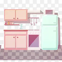 整洁厨房插画矢量素材-空若网 整洁厨房插画矢量素材-空若网