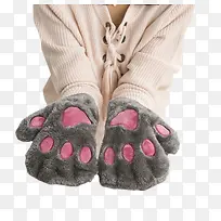 女冬季可爱卡通猫爪手套-空若网 女冬季可爱卡通猫爪手套-空若网