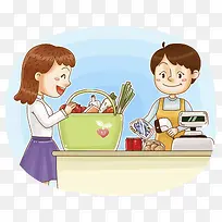 手绘卖蔬菜的人-空若网 手绘卖蔬菜的人-空若网