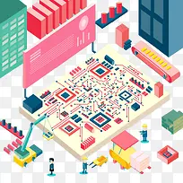 扁平化卡通二维码框-空若网 扁平化卡通二维码框-空若网