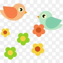 小鸟漂浮春季PNG矢量素材-空若网 小鸟漂浮春季PNG矢量素材-空若网