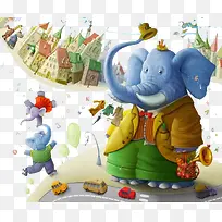 大象爸爸和儿子-空若网 大象爸爸和儿子-空若网