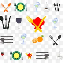 西式餐具矢量图-空若网 西式餐具矢量图-空若网