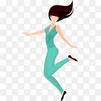 跳跃的美丽女人插画-空若网 跳跃的美丽女人插画-空若网