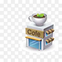 cofe商铺扁平化矢量png-空若网 cofe商铺扁平化矢量png-空若网