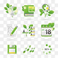 立体绿色环保矢量素材-空若网 立体绿色环保矢量素材-空若网