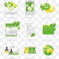 绿色图标矢量素材-空若网 绿色图标矢量素材-空若网