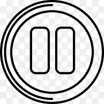 圆形的暂停按钮图标-空若网 圆形的暂停按钮图标-空若网