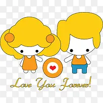 情侣爱心永远爱你矢量图-空若网 情侣爱心永远爱你矢量图-空若网