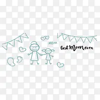 手绘母亲节跟妈妈牵手-空若网 手绘母亲节跟妈妈牵手-空若网