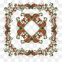 复古花卉蝴蝶边框纹理-空若网 复古花卉蝴蝶边框纹理-空若网