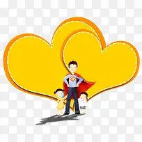 卡通超人装扮家庭爱心背景-空若网 卡通超人装扮家庭爱心背景-空若网