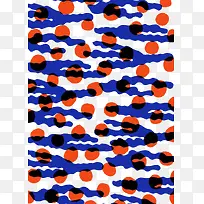 蓝色线条橙色波点背景-空若网 蓝色线条橙色波点背景-空若网