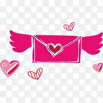 信封爱心翅膀素材-空若网 信封爱心翅膀素材-空若网