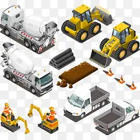 矢量工程车辆-空若网 矢量工程车辆-空若网