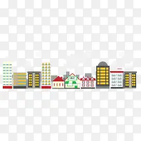 扁平化城市插画矢量素材-空若网 扁平化城市插画矢量素材-空若网