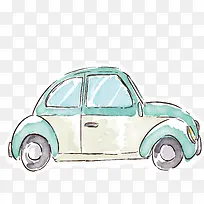 水彩蓝色小轿车设计-空若网 水彩蓝色小轿车设计-空若网