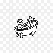 小孩洗澡矢量图下载-空若网 小孩洗澡矢量图下载-空若网