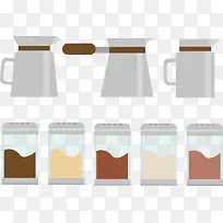 矢量手绘卡通咖啡工具-空若网 矢量手绘卡通咖啡工具-空若网