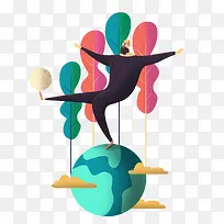 卡通手绘人物植物图案-空若网 卡通手绘人物植物图案-空若网