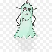 手绘水彩卡通怪物-空若网 手绘水彩卡通怪物-空若网