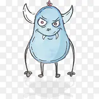 手绘水彩卡通怪物-空若网 手绘水彩卡通怪物-空若网