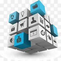 矢量立体魔方分块PNG图片-空若网 矢量立体魔方分块PNG图片-空若网