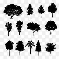 黑色树剪影-空若网 黑色树剪影-空若网