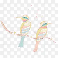 鸟 小清新 淡色 树枝 线条 干净-空若网 鸟 小清新 淡色 树枝 线条 干净-空若网