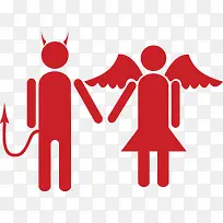 恶魔天使爱情图标矢量图-空若网 恶魔天使爱情图标矢量图-空若网