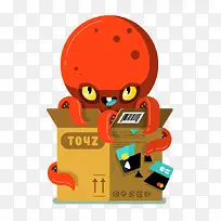 扁平化卡通章鱼-空若网 扁平化卡通章鱼-空若网