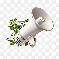 白色喇叭话筒-空若网 白色喇叭话筒-空若网