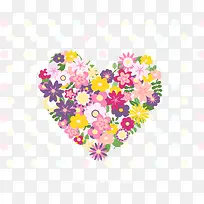 花卉组合爱心贺卡-空若网 花卉组合爱心贺卡-空若网
