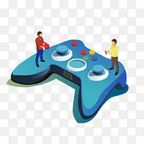 渐变2.5D游戏手柄矢量插画-空若网 渐变2.5D游戏手柄矢量插画-空若网